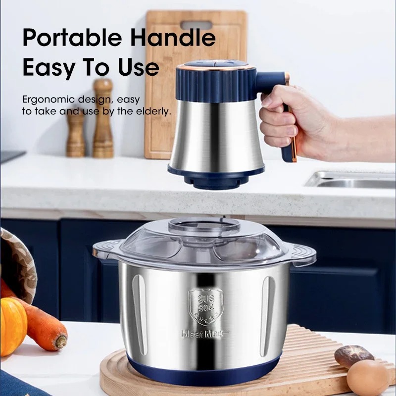 Food Processor Large - 5L Electric Meat Grinder Large Capacity
