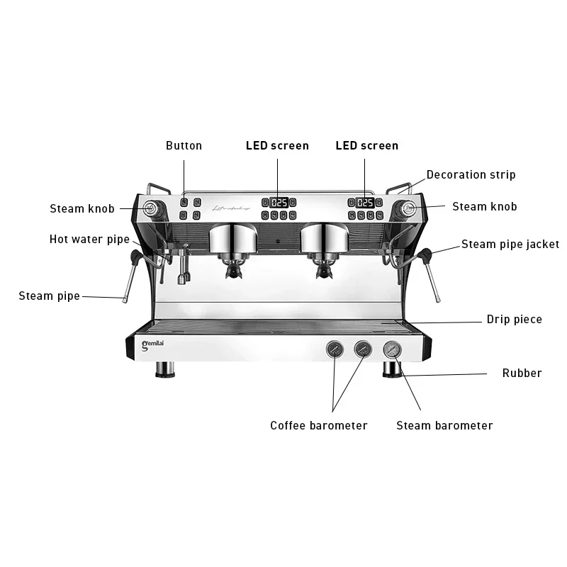 Semi Auto Barista Commercial E - đánh giá và giá Espresso Machine Semi Auto