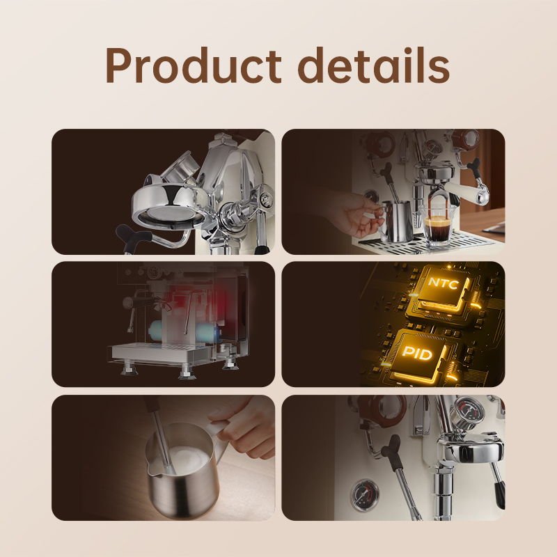 MDK White 58mm Dual Boiler Cof - đánh giá và giá Espresso Machine Semi Auto